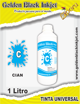 Frasco de 1 Litro de Tinta CIAN para Recarga de Cartuchos HP, Canon, Lexmark